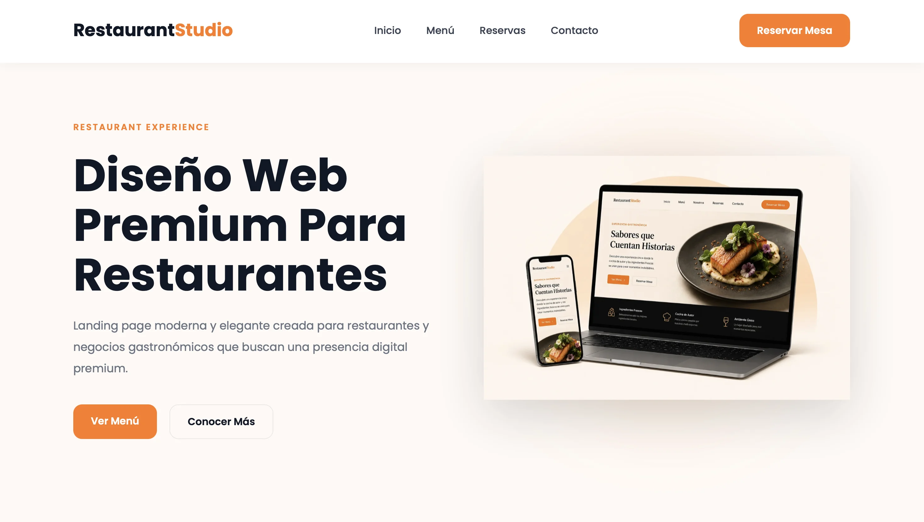 Diseño web moderno para restaurante